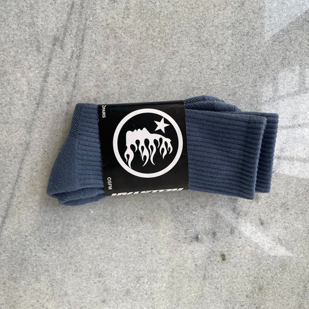 Hellstar Dark Blue Cotton Mid-Length Socks